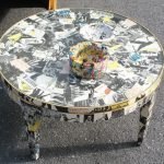 Esempio di decoupage di un tavolo con ritagli