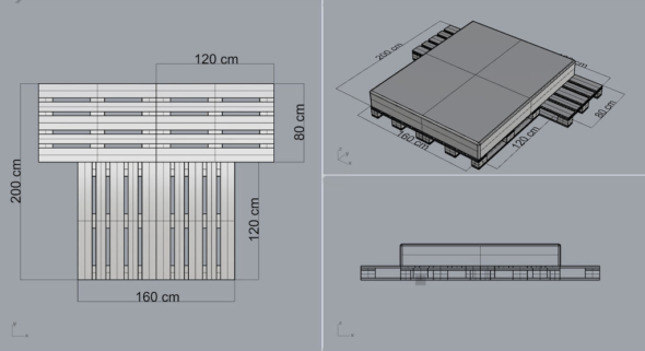 Schema di montaggio del letto pallet