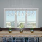 Combinazione di diversi materiali per creare una confortevole zona pranzo