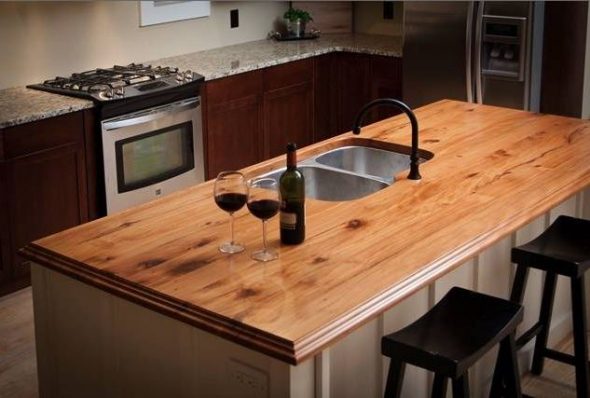 Piano di lavoro in legno per isola