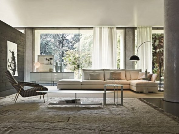 Divano angolare beige