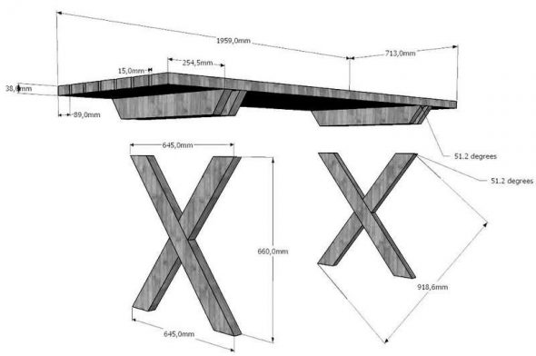 Disegno del tavolo da giardino