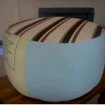 Pouf rotondo da bottiglie con le tue mani