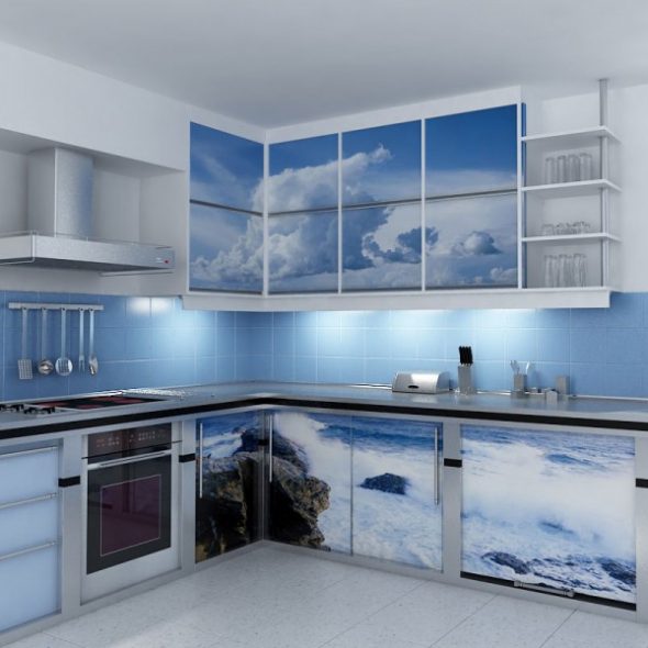 Set da cucina rivestito con pellicola