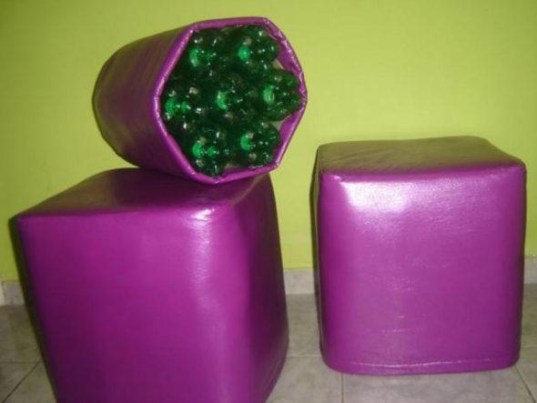 Set di pouf viola