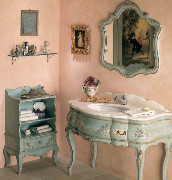 Bagno nei toni del verde chiaro