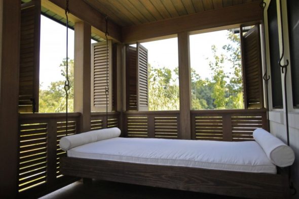 Letto sospeso rettangolare in veranda