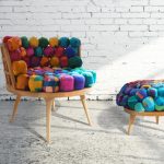 Pouf con pompon fai da te