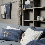 Decorazione del soggiorno blu e bianco