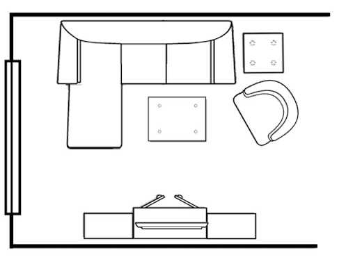 Diagram postavitve kotnega kavča