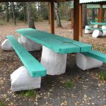 Tavolo e panche multicolor per il gazebo - fai da te