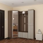 Armadio angolare con pouf per l'ingresso