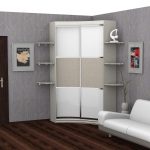 Armadio angolare concavo bianco