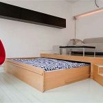 Podio con letto estraibile nell'angolo della stanza