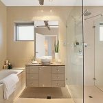 Mobile lavabo beige senza gambe