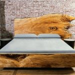 Letto grezzo in legno per camera da letto soppalcata