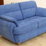 Divano in pelle scamosciata blu
