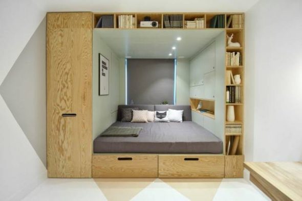 Letto incorporato per camera da letto