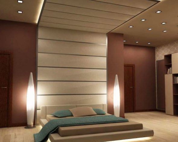Utilizzo dell'illuminazione per un letto a podio