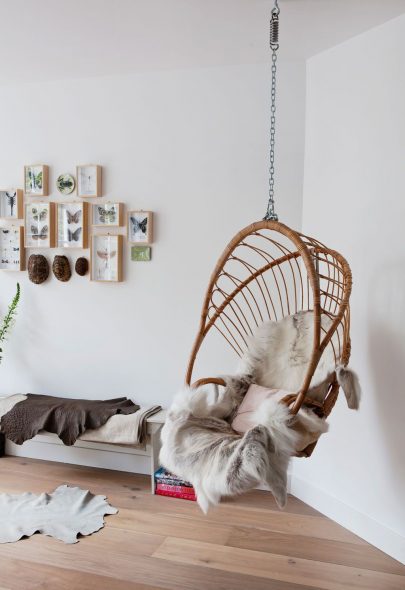 sedia sospesa in rattan