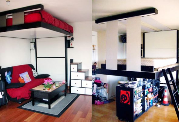 Letto sotto il soffitto