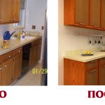 Cucina prima e dopo la sostituzione delle facciate