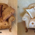 Divano straordinariamente elegante prima e dopo il rivestimento