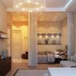 Posizionamento di un letto in un monolocale nello stesso stile del soggiorno
