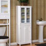 Mobiletto da bagno con ante in vetro