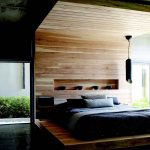 Design elegante per la camera da letto con letto a podio