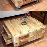 Tavolo in pallet con cassetti