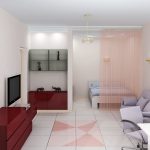 Comodo posizionamento del letto nella camera da letto-soggiorno combinata