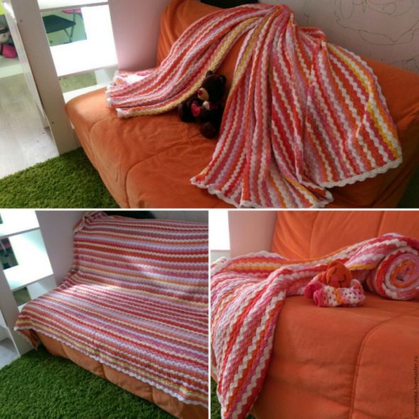 Coperta lavorata a maglia Wave