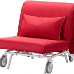 Poltrona letto rossa su ruote