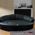 Divano rotondo in pelle trasformabile