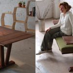 Tavolo da pranzo che si trasforma in panca con ripiano