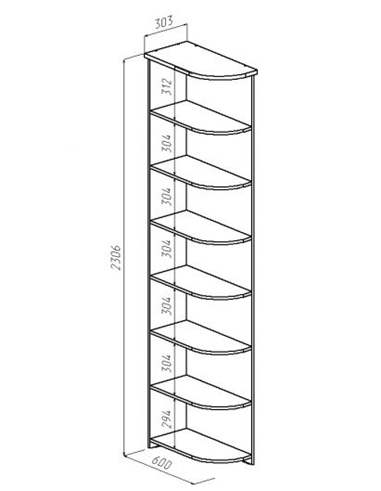 Disegno di mensola sospesa