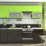 Grigio e verde chiaro per il design dei mobili da cucina