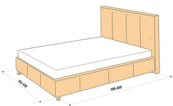 Disposizione standard del letto singolo