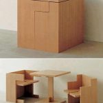 Tavolo con sedie che si trasforma in un cubo