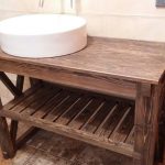 Consolle in legno per bagno