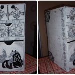 Cassettiera realizzata con scatole di cartone