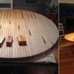 Tavolo da pranzo rotondo in legno laminato