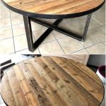 Tavolo da pranzo rotondo fai da te realizzato con pallet di legno