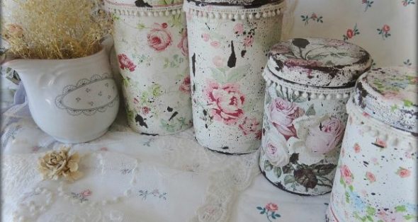 Decoupage di barattoli da cucina