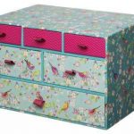 Simpatici uccellini per decorare una cassettiera di cartone con le tue mani