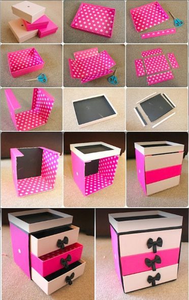 Mini cassettiera in cartone