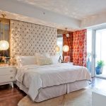 Testiera morbida per letto con giunto a rombi