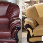 Sedia rinnovata in colore sabbia dopo il restauro