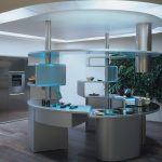 Progettazione di cucine in stile high-tech senza pensili